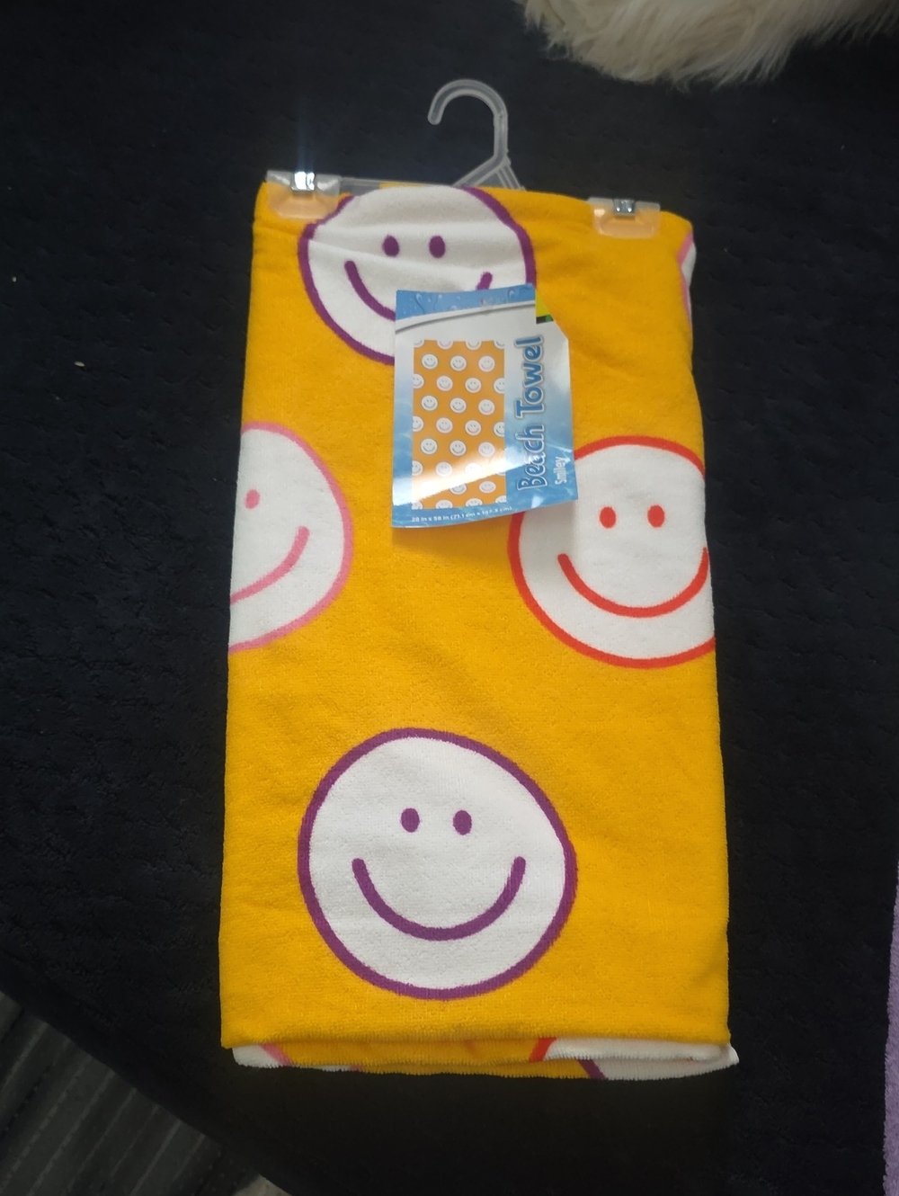 Yellow Smile Face Beach Towel